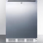 Summit FF7LWBISSHHADA Ada Compliant Built-In Undercounter All-Refrigerator For General Purpose Or Commercial Use, Auto Defrost W/Lock, Ss Door, Horizontal Handle, White Cabinet