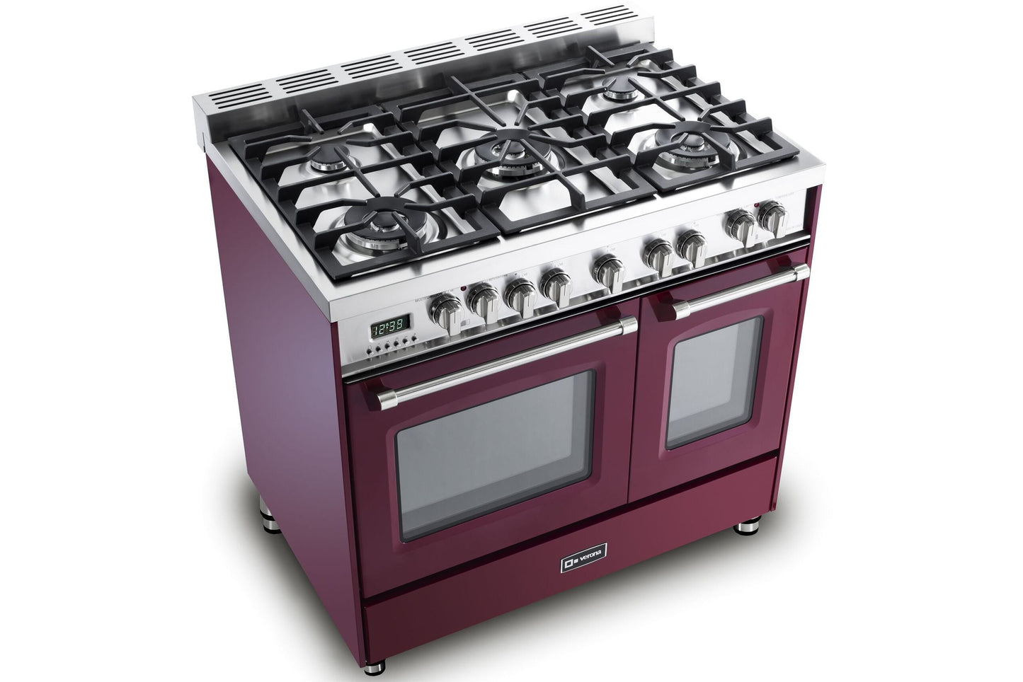 Verona VPFSGE365DBU Burgundy 36" Prestige Dual Fuel Double Oven Range