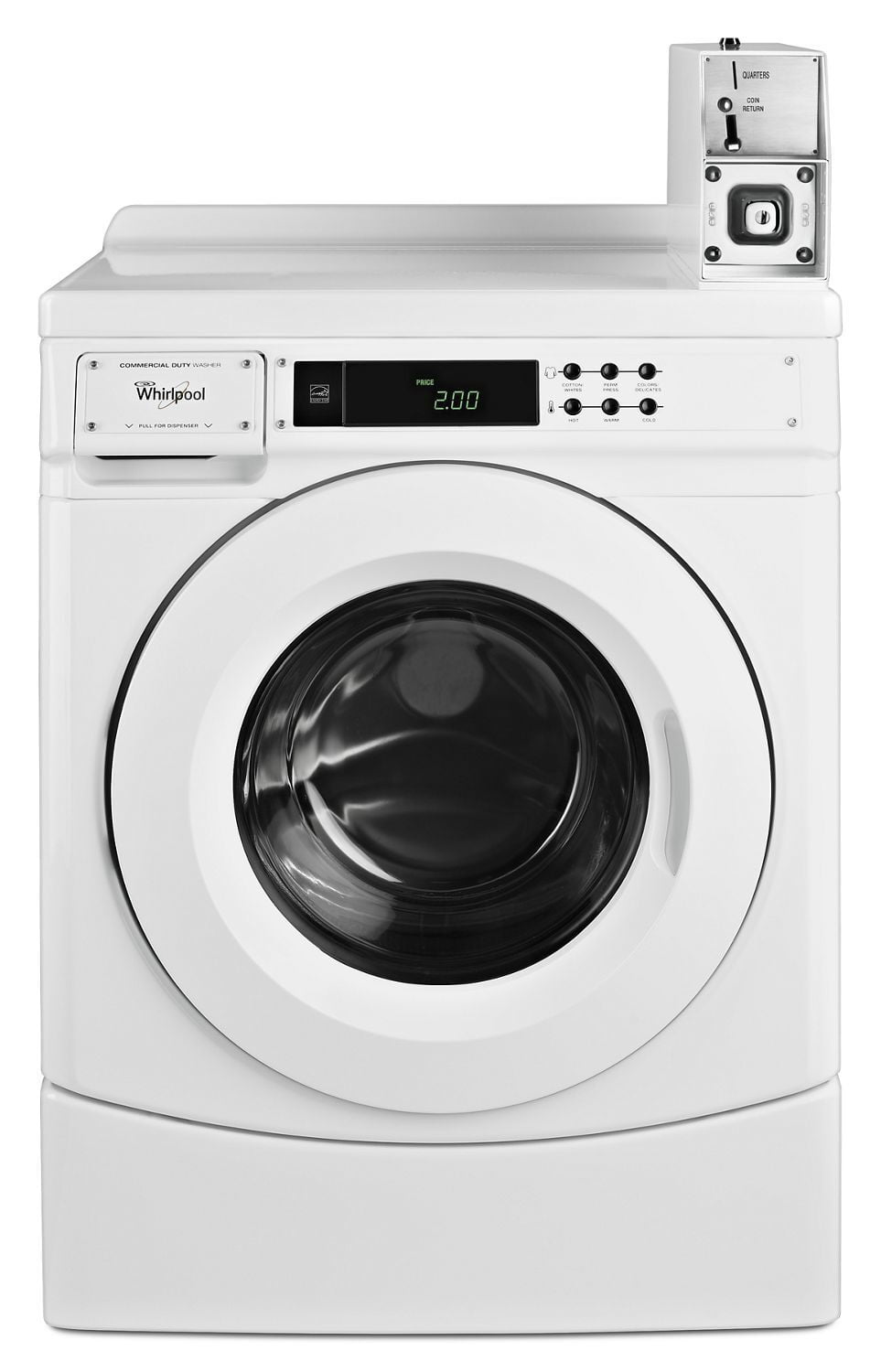 Whirlpool CHW9150GW 27" Commercial High-Efficiency Energy Star-Qualified Front-Load Washer Featuring Factory-Installed Coin Drop With Coin Box White