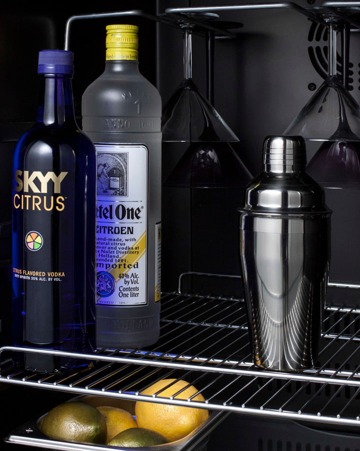 Summit SHELFKITSCR24 Stainless Steel Shelf Lets You Hang Martini Glasses & Other Stemware Inside The Scr2466