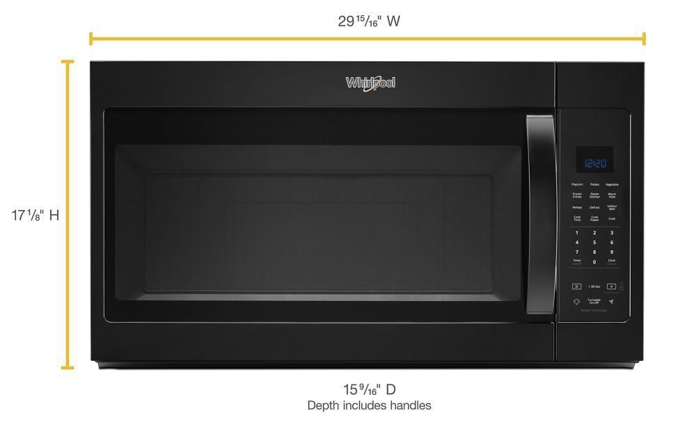 Whirlpool WMH32519HB 1.9 Cu. Ft. Capacity Steam Microwave With Sensor Cooking