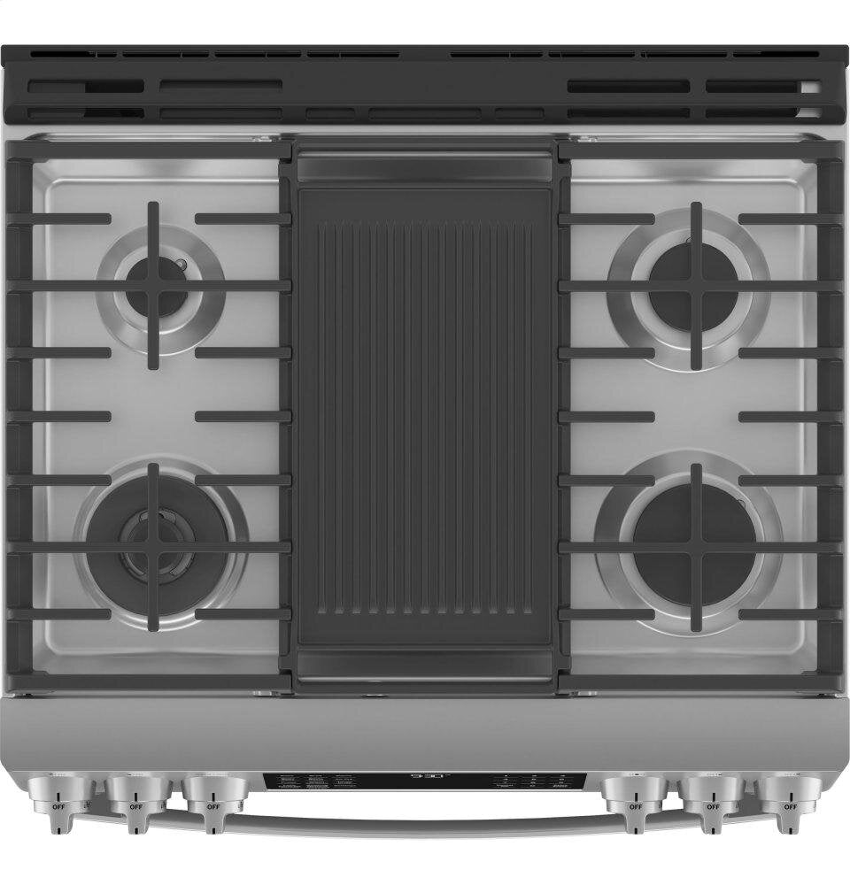 Ge Appliances PGS930YPFS Ge Profile&#8482; 30" Smart Slide-In Front-Control Gas Fingerprint Resistant Range With No Preheat Air Fry