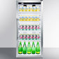 Summit SCR1006 9 Cu.Ft. Commercial Glass Door Beverage Merchandiser Designed For The Display And Refrigeration Of Beverages And Sealed Food, With Digital Controls, Led Lighting, Full Interior Display, And A White Cabinet