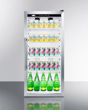 Summit SCR1006 9 Cu.Ft. Commercial Glass Door Beverage Merchandiser Designed For The Display And Refrigeration Of Beverages And Sealed Food, With Digital Controls, Led Lighting, Full Interior Display, And A White Cabinet