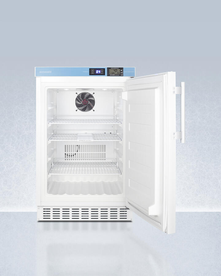 Summit ACR45LCAL Pharmacy Series Ada Compliant 20" Wide Built-In Undercounter All-Refrigerator For Vaccine Storage, Frost-Free With An Internal Fan, External Digital Controls And Nist Calibrated Thermometer, And Lock