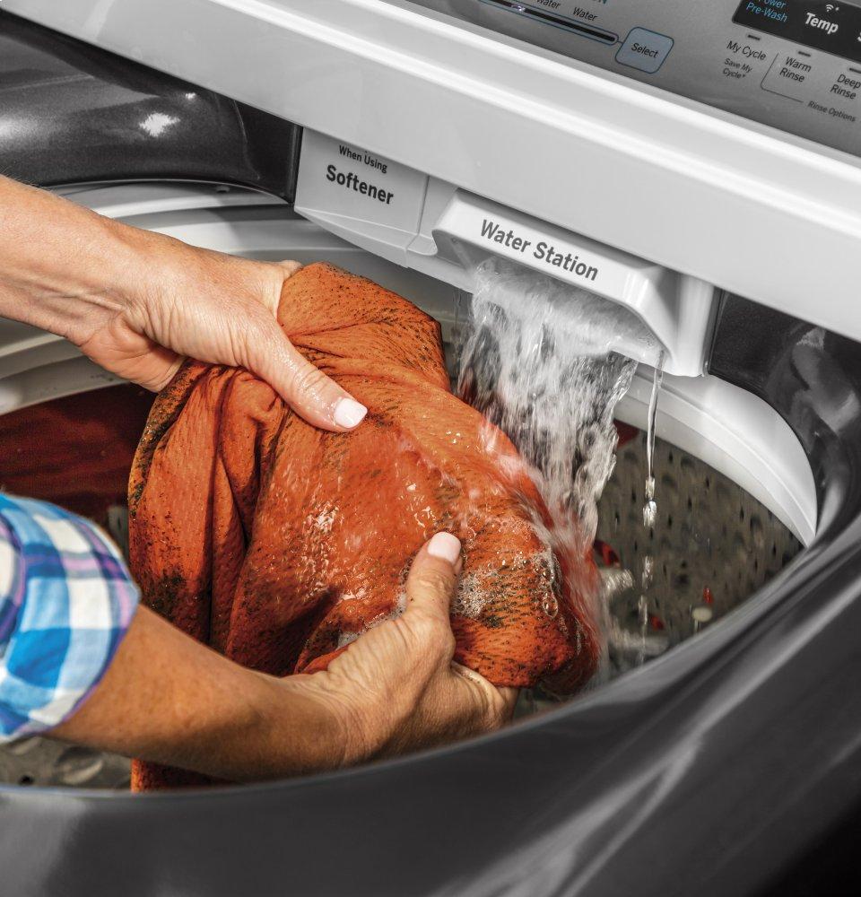 Ge Appliances GTW845CSNWS Ge® 5.0 Cu. Ft. Capacity Smart Washer With Sanitize W/Oxi And Smartdispense