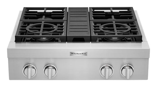 Kitchenaid KCGC500JSS Kitchenaid® 30'' 4-Burner Commercial-Style Gas Rangetop Stainless Steel