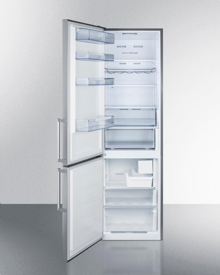 Summit FFBF192SSBIIMLHD 24" Wide Built-In Bottom Freezer Refrigerator With Icemaker