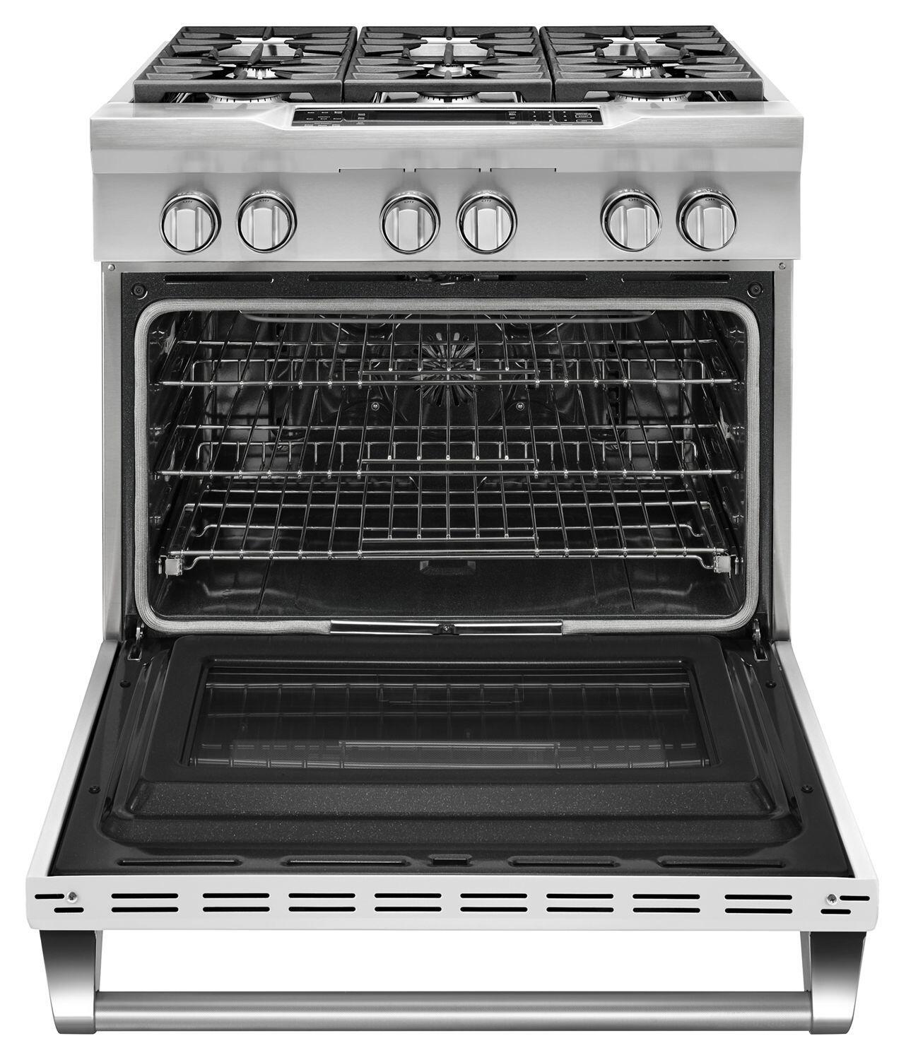 Kitchenaid KDRS467VMW 36'' 6-Burner Dual Fuel Freestanding Range, Commercial-Style Imperial White