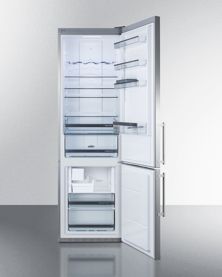 Summit FFBF181ESIM 24" Wide Bottom Freezer Refrigerator With Icemaker