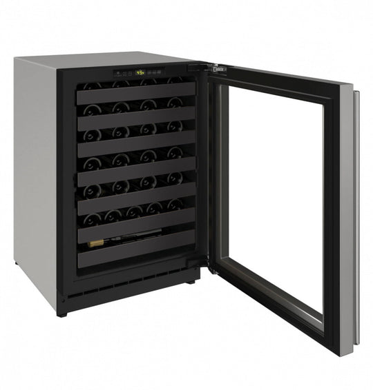 U-Line U2224WCS15A 2224Wc 24" Wine Refrigerator With Stainless Frame Finish And Left-Hand Hinge Door Swing (115 V/60 Hz Volts /60 Hz Hz)