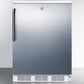 Summit FF6LW7SSTB Commercially Listed Freestanding All-Refrigerator For General Purpose Use, Auto Defrost W/Lock, Ss Wrapped Door, Towel Bar Handle, And White Cabinet