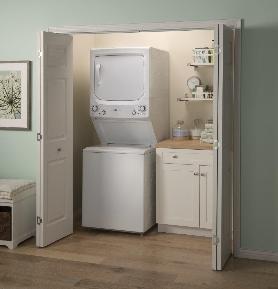 Ge Appliances GUD27EESNWW Ge Unitized Spacemaker® Energy Star® 3.9 Cu. Ft. Capacity Washer With Stainless Steel Basket And 5.9 Cu. Ft. Capacity Electric Dryer