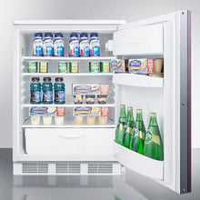 Summit FF6LWBI7IF Commercially Approved Built-In Undercounter All-Refrigerator With Auto Defrost, Deluxe Interior, And Front Lock; Capable Of Accepting Full Overlay Panels