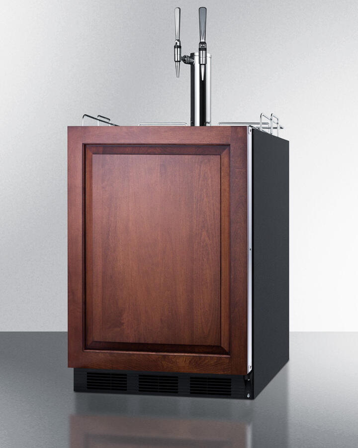 Summit SBC58BBIIFNCFTWINADA Built-In Undercounter Ada Height Commercially Listed Dual Tap Nitro Coffee Dispenser With Panel-Ready Door And Black Cabinet