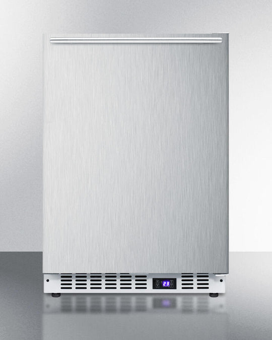 Summit SCFF52WXSSHH Frost-Free Built-In Undercounter All-Freezer For Residential Or Commercial Use, With Stainless Steel Door, Horizontal Handle, And White Cabinet