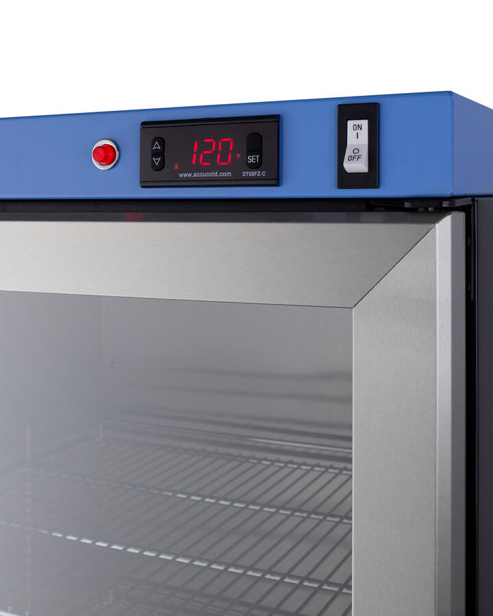 Summit PTHC155GLHD Single Chamber Passive Heating Blanket Warmer With A Self-Closing Glass Door, Stainless Steel Interior, Digital Thermostat, Black Cabinet, And Lock