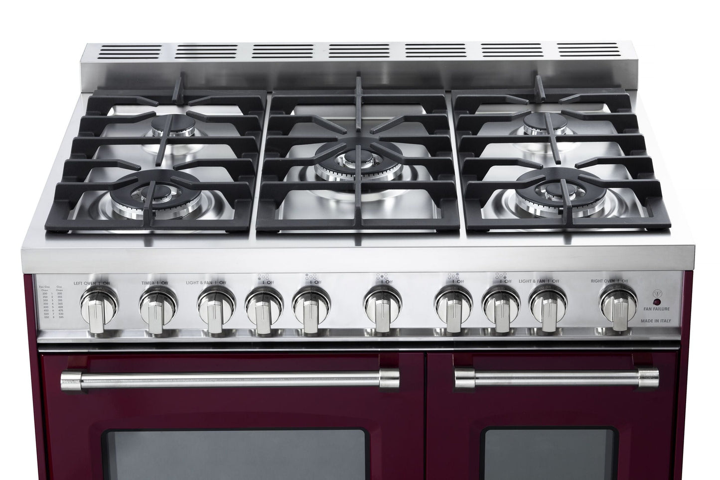 Verona VPFSGG365DBU Burgundy 36" Gas Double Oven Range - Prestige Series