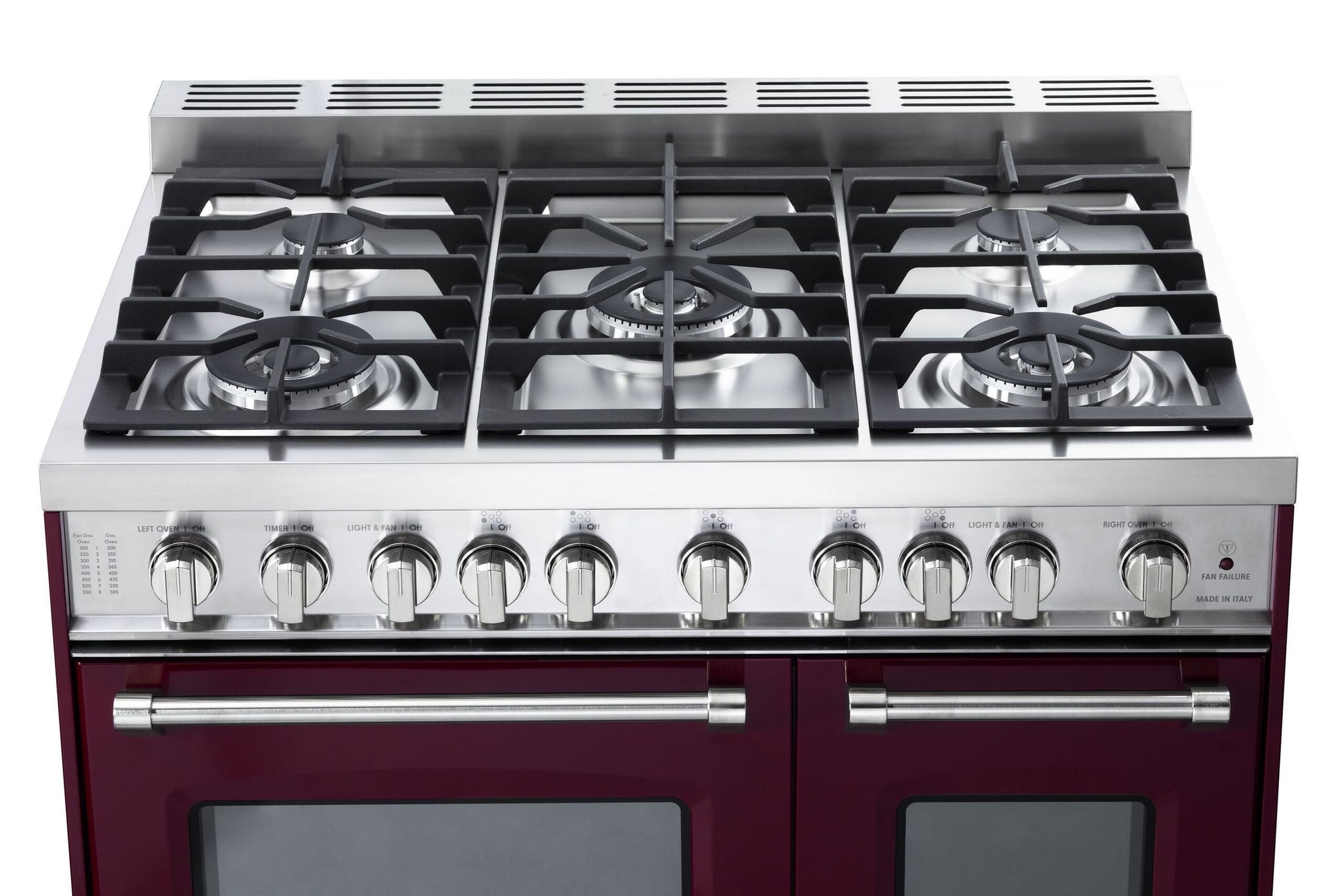 Verona VPFSGG365DBU Burgundy 36" Gas Double Oven Range - Prestige Series