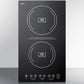 Summit SINC2220 Built-In Induction Cooktop With Two Zones, 3100 Watts, 220 Volts, And Black Ceran Smooth-Top Finish