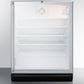 Summit SCR600BGLBISHADA Commercially Listed Ada Compliant Built-In Undercounter Beverage Center With Black Cabinet, Glass Door, Full-Length Towel Bar Handle, And Lock