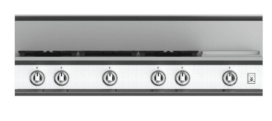 Hestan KRT485GDLPWH 48" 5-Burner Rangetop With 12" Griddle - Liquid Propane - White / Froth
