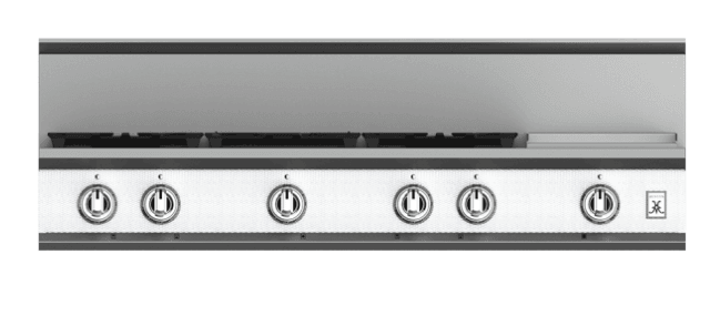 Hestan KRT485GDNGWH 48" 5-Burner Rangetop With 12" Griddle - Natural Gas - White / Froth