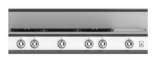 Hestan KRT485GDNGWH 48" 5-Burner Rangetop With 12" Griddle - Natural Gas - White / Froth