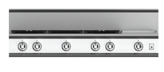 Hestan KRT485GDNGWH 48" 5-Burner Rangetop With 12" Griddle - Natural Gas - White / Froth