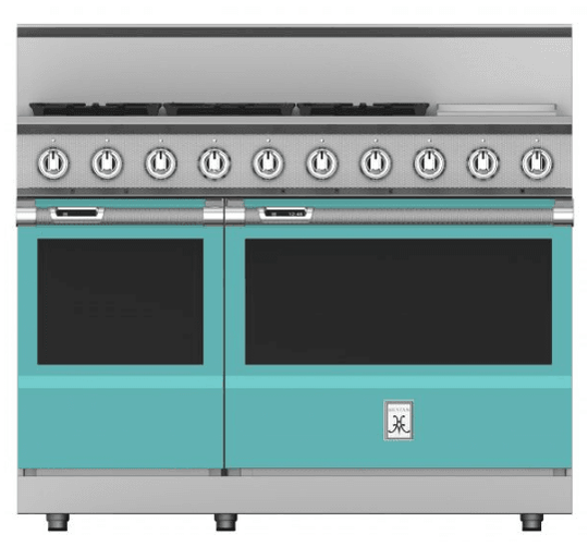 Hestan KRD485GDNGTQ 48" 5-Burner Dual Fuel Range With 12" Griddle - Natural Gas - Turquoise / Bora Bora