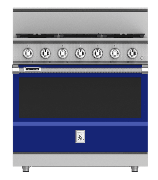 Hestan KRD364GDLPBU 36" 4-Burner Dual Fuel Range With 12" Griddle - Liquid Propane - Blue / Prince