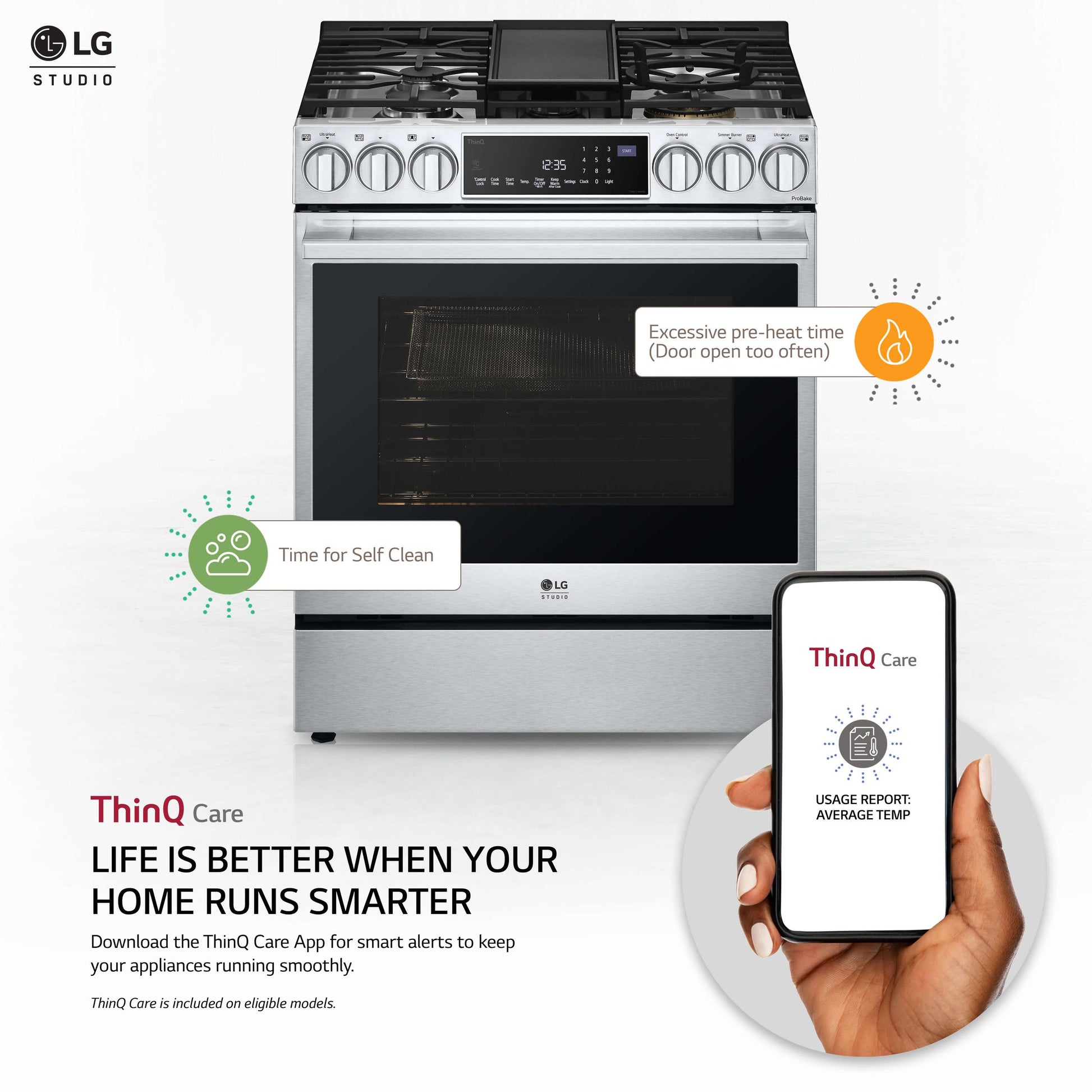 Lg LSDS6338F 6.3 Cu. Ft. Smart Wi-Fi Dual Fuel Slide-In Range With Probake Convection® And Easyclean®