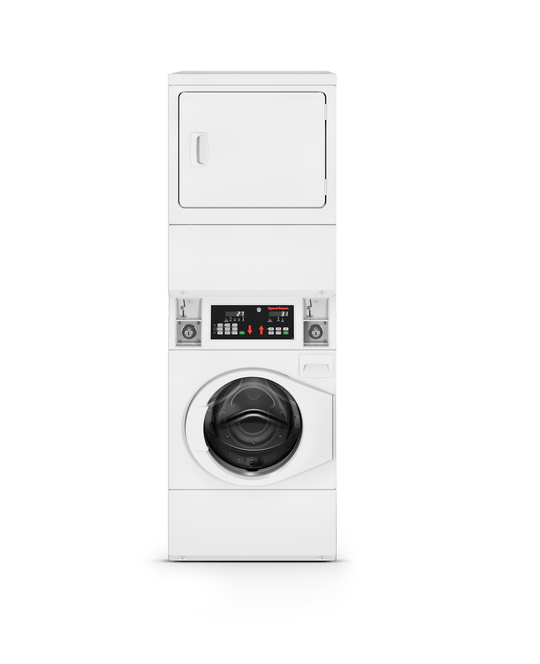 Speed Queen SV6000WE Light Commercial Coin Drop Front Control Stack Washer-Dryer - Electric