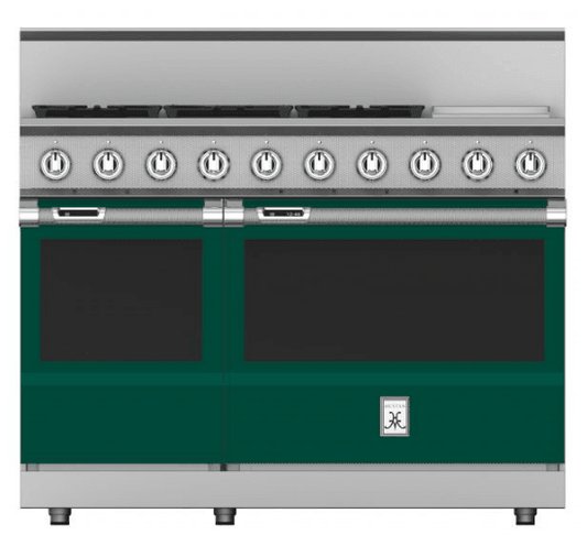 Hestan KRD485GDNGGR 48" 5-Burner Dual Fuel Range With 12" Griddle - Natural Gas - Green / Grove