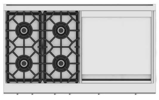Hestan KRT484GDLP 48" 4-Burner Rangetop With 24" Griddle - Liquid Propane - Stainless Steel / Steeletto