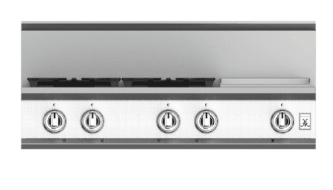 Hestan KRT364GDLPWH 36" 4-Burner Rangetop With 12" Griddle - Liquid Propane - White / Froth