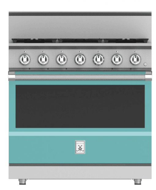 Hestan KRG365LPTQ 36" 5-Burner All Gas Range - Liquid Propane - Turquoise / Bora Bora