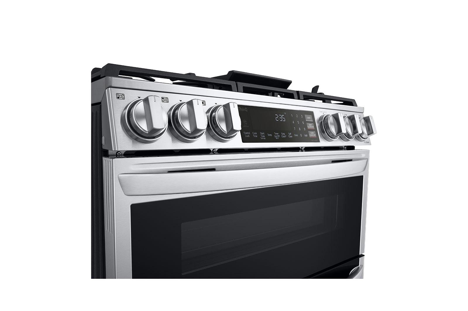 Lg LTGL6937F 6.9 Cu. Ft. Smart Instaview® Gas Double Oven Slide-In Range With Probake® Convection, Air Fry, And Air Sous Vide