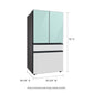 Samsung RF29BB86004M Bespoke 4-Door French Door Refrigerator (29 Cu. Ft.) With Beverage Center™ In Morning Blue Glass Top Panels And White Glass Middle And Bottom Panels