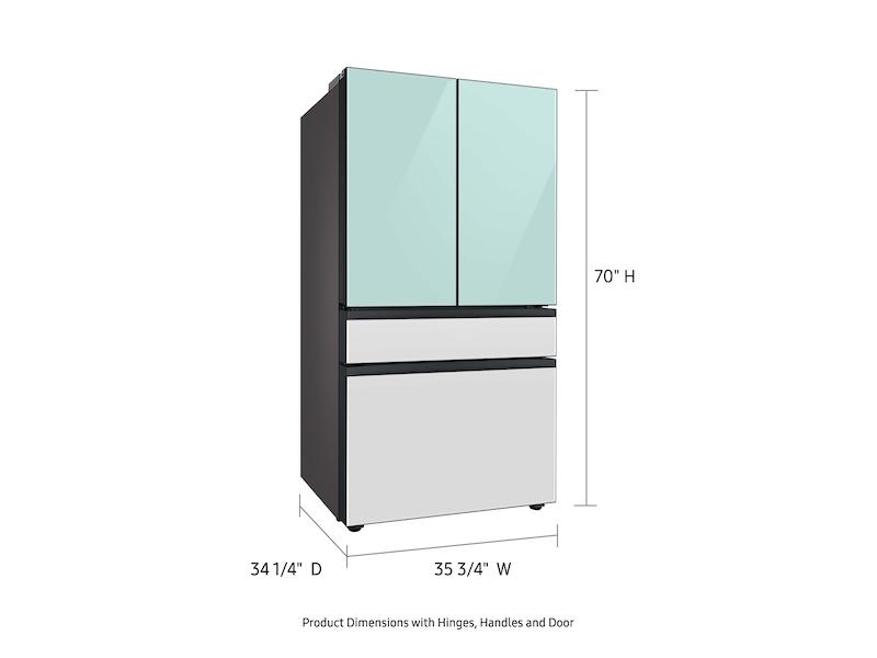 Samsung RF29BB86004M Bespoke 4-Door French Door Refrigerator (29 Cu. Ft.) With Beverage Center™ In Morning Blue Glass Top Panels And White Glass Middle And Bottom Panels