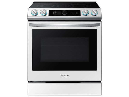 Samsung NE63BB871112 Bespoke Smart Slide-In Electric Range 6.3 Cu. Ft. With Smart Dial & Air Fry In White Glass