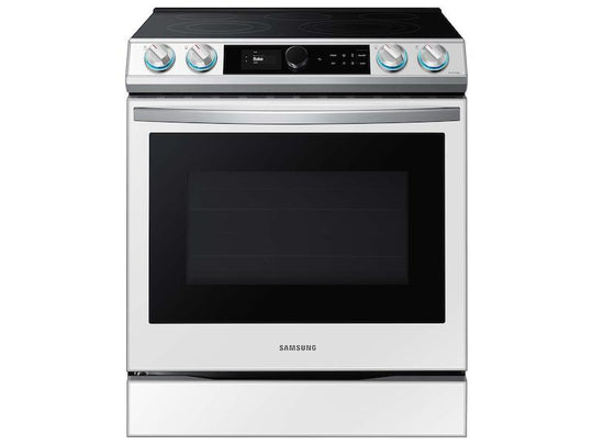 Samsung NE63BB871112 Bespoke Smart Slide-In Electric Range 6.3 Cu. Ft. With Smart Dial & Air Fry In White Glass