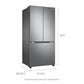 Samsung RF18A5101S9 18 Cu. Ft. Smart Counter Depth 3-Door French Door Refrigerator In Stainless Look