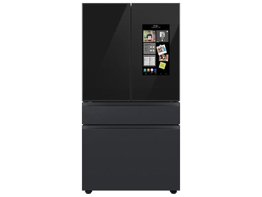 Samsung RF23BB89008M Bespoke 4-Door French Door Refrigerator (23 Cu. Ft.) - With Top Left And Family Hub™ Panel In Charcoal Glass - And Matte Black Steel Middle And Bottom Panels