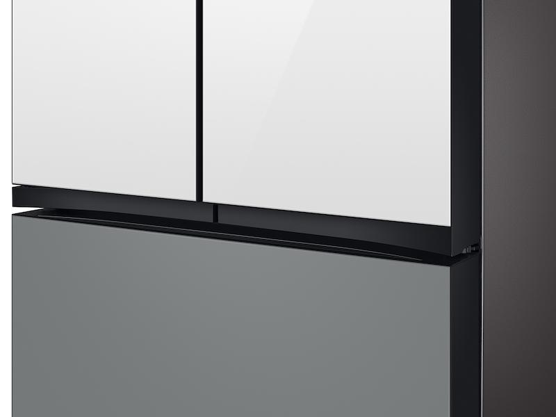 Samsung RF30BB69006M Bespoke 3-Door French Door Refrigerator (30 Cu. Ft.) - With Top Left And Family Hub&#8482; Panel In White Glass - And Matte Grey Glass Bottom Door Panel