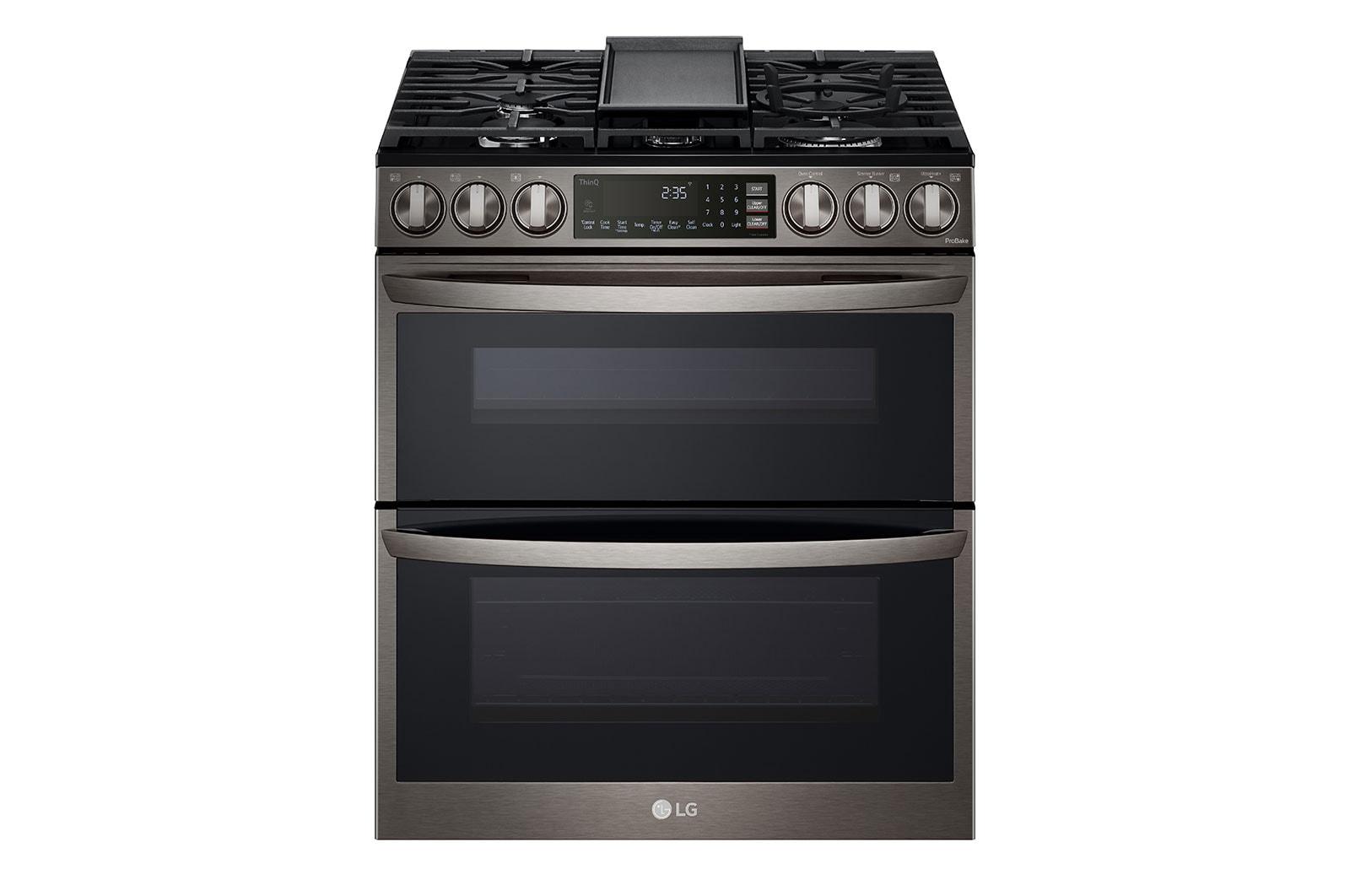 Lg LTGL6937D 6.9 Cu. Ft. Smart Instaview® Gas Double Oven Slide-In Range With Probake® Convection, Air Fry, And Air Sous Vide