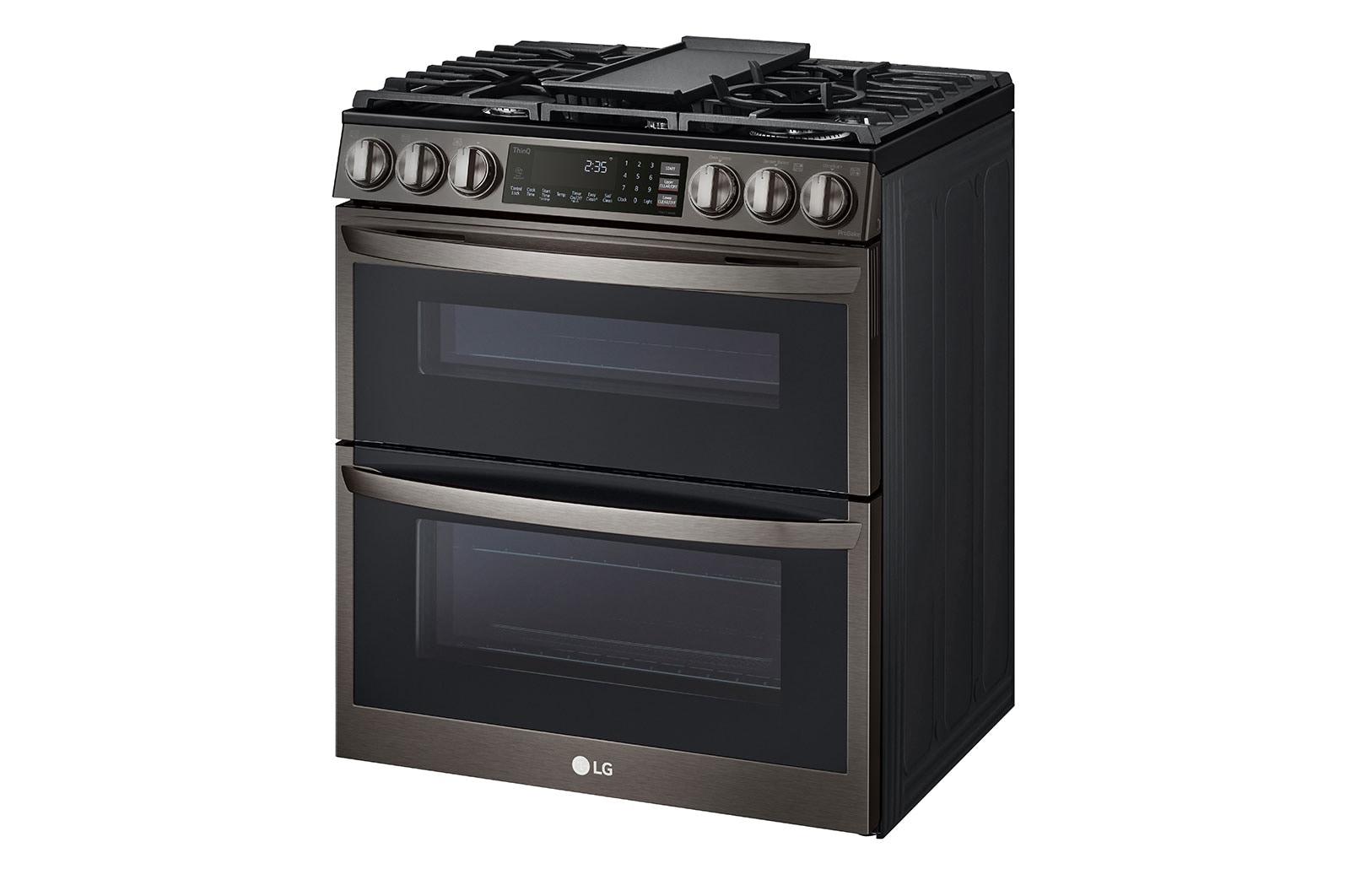 Lg LTGL6937D 6.9 Cu. Ft. Smart Instaview® Gas Double Oven Slide-In Range With Probake® Convection, Air Fry, And Air Sous Vide