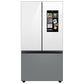 Samsung RF30BB69006M Bespoke 3-Door French Door Refrigerator (30 Cu. Ft.) - With Top Left And Family Hub™ Panel In White Glass - And Matte Grey Glass Bottom Door Panel