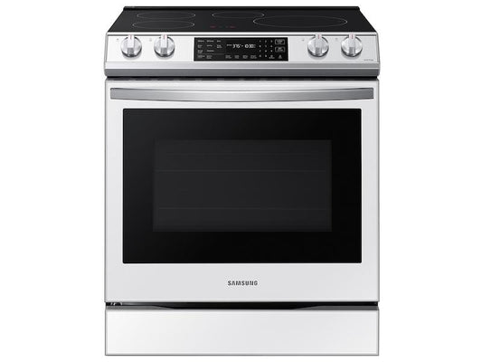 Samsung NE63BB861112 Bespoke 6.3 Cu. Ft. Smart Rapid Heat Induction Slide-In Range With Air Fry & Convection+ In White Glass