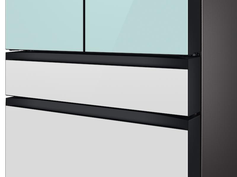 Samsung RF29BB86004M Bespoke 4-Door French Door Refrigerator (29 Cu. Ft.) With Beverage Center™ In Morning Blue Glass Top Panels And White Glass Middle And Bottom Panels